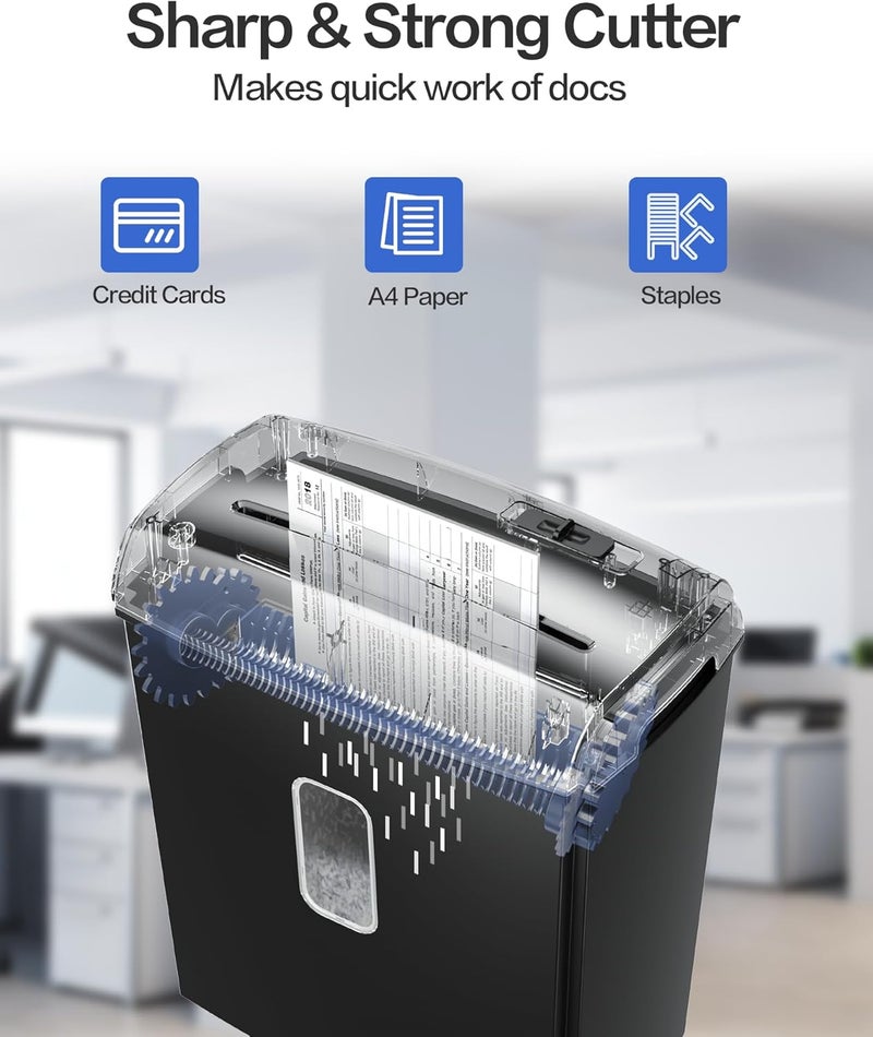 Locksworth 8-Sheet Micro-Cut Paper Shredder, P4 High Security, 4 Gallon Bin, 2-Minute Continuous Run, Home & Small Office Use - Image 3